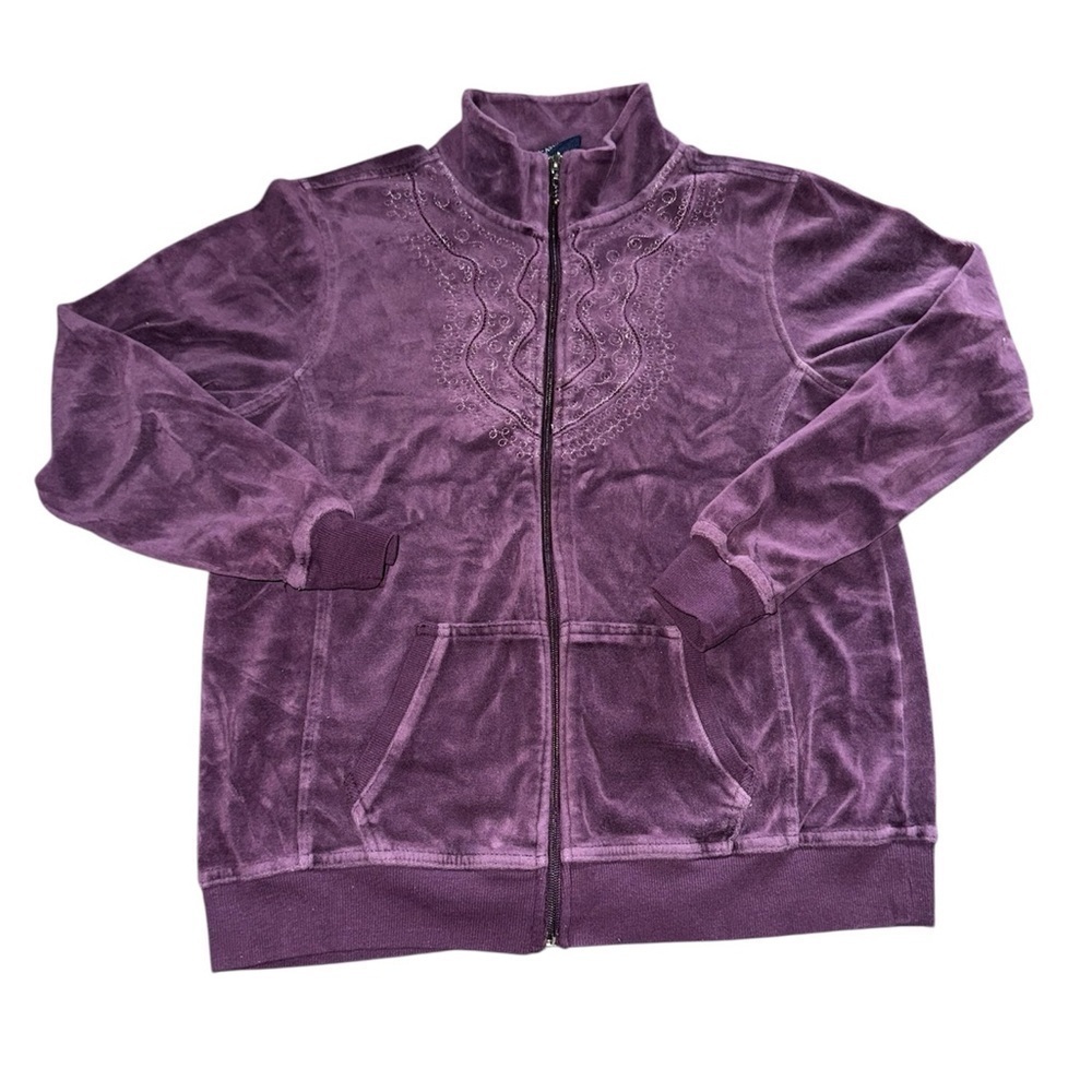Detailed Embroidered Zip-Up Jacket
